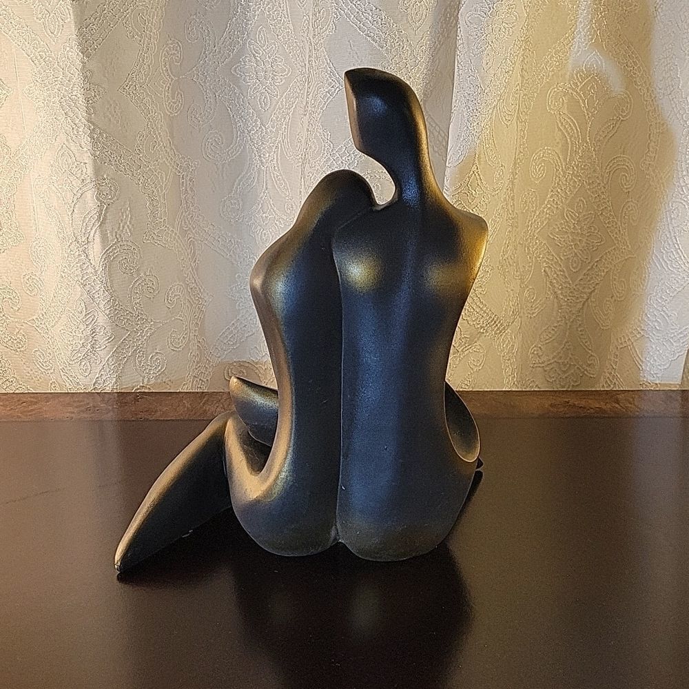 BRAND NEW WOME &MEN STATUE BRONZE ABSTRACT COUPLE LOVERS SCULPTURE ROMANCE ART - Picture 6 of 16